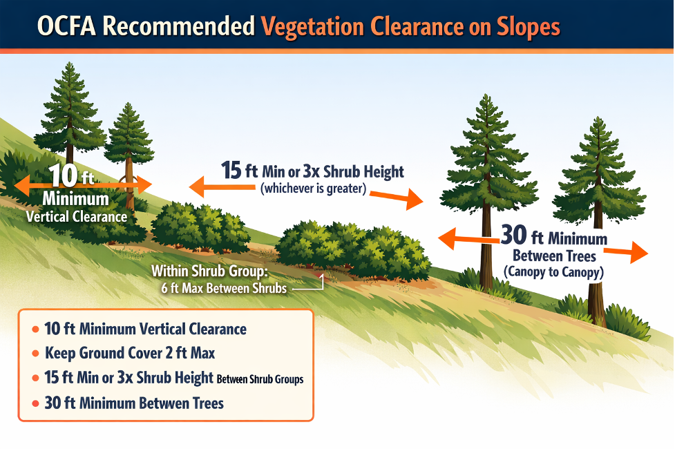 OCFA recommended vegetation clearance on slopes